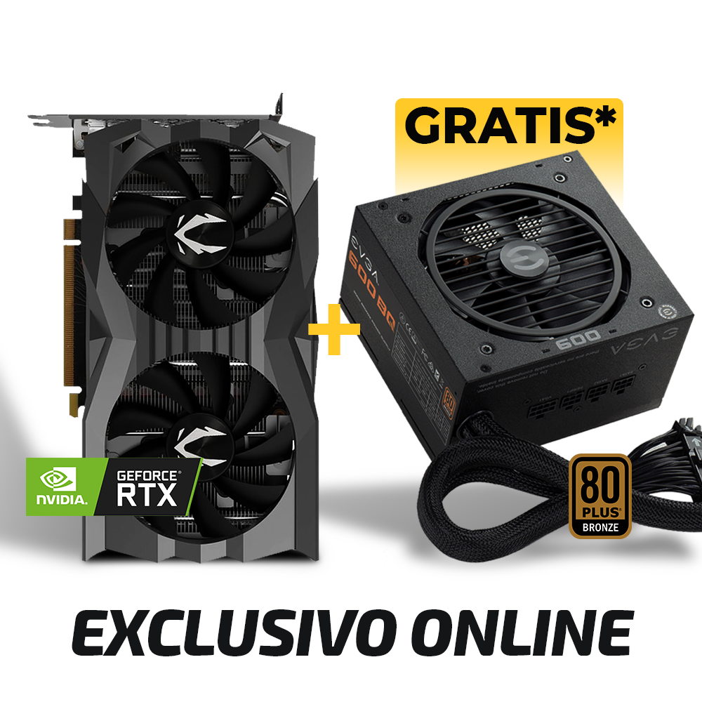 Geforce RTX 2060 12GB Twin Edge + Fuente EVGA 600 BQ Semi Mudular 80+ GRATIS