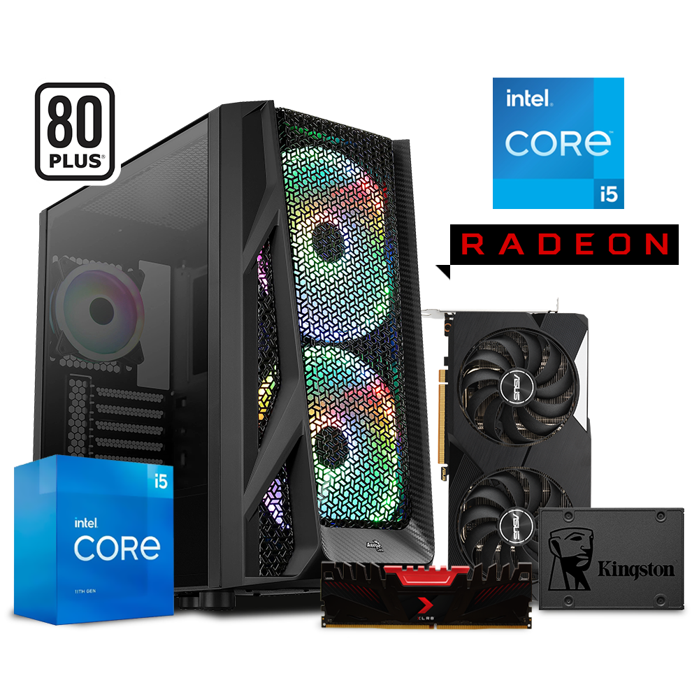 HAWK Intel i5 11400 PC Gaming | 16GB | SSD 240GB | RX 6600XT 8GB | 450W 80+