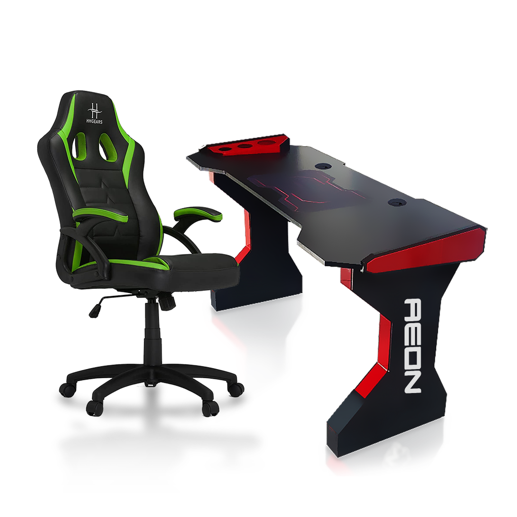 KIT Gaming Escritorio Melamina + SM115 HHGears Verde