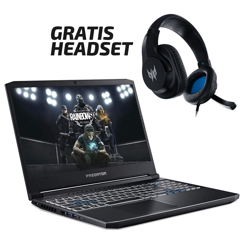 Kit Laptop Gaming Acer Predator Helios  i7-10750H + Headset Gaming Acer Galeas 310