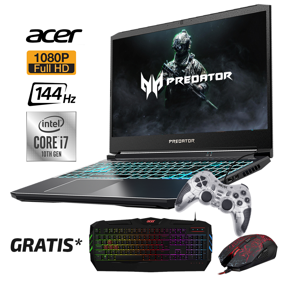Laptop Gaming Acer Predator Helios i7 - Gratis Teclado, Mouse y Control