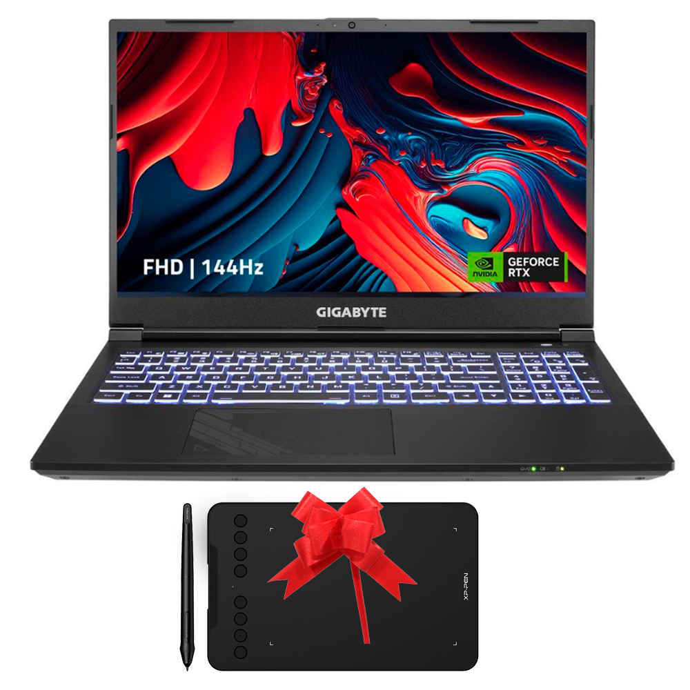 Laptop Gigabyte G5 KF- 15.6 144 Hz, i5 12500H, NVIDIA RTX 4060, 8GB DDR4, 512GB SSD - Gratis XP PEN DECO Mini 7 -KT