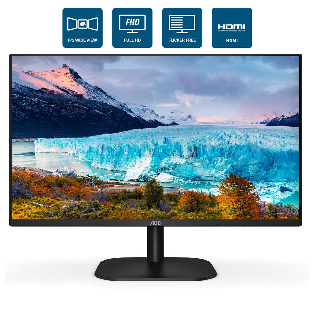 Monitor AOC 24" 24B2XHM VA 75Hz 1080p Full HD, VGA, HDMI, Black