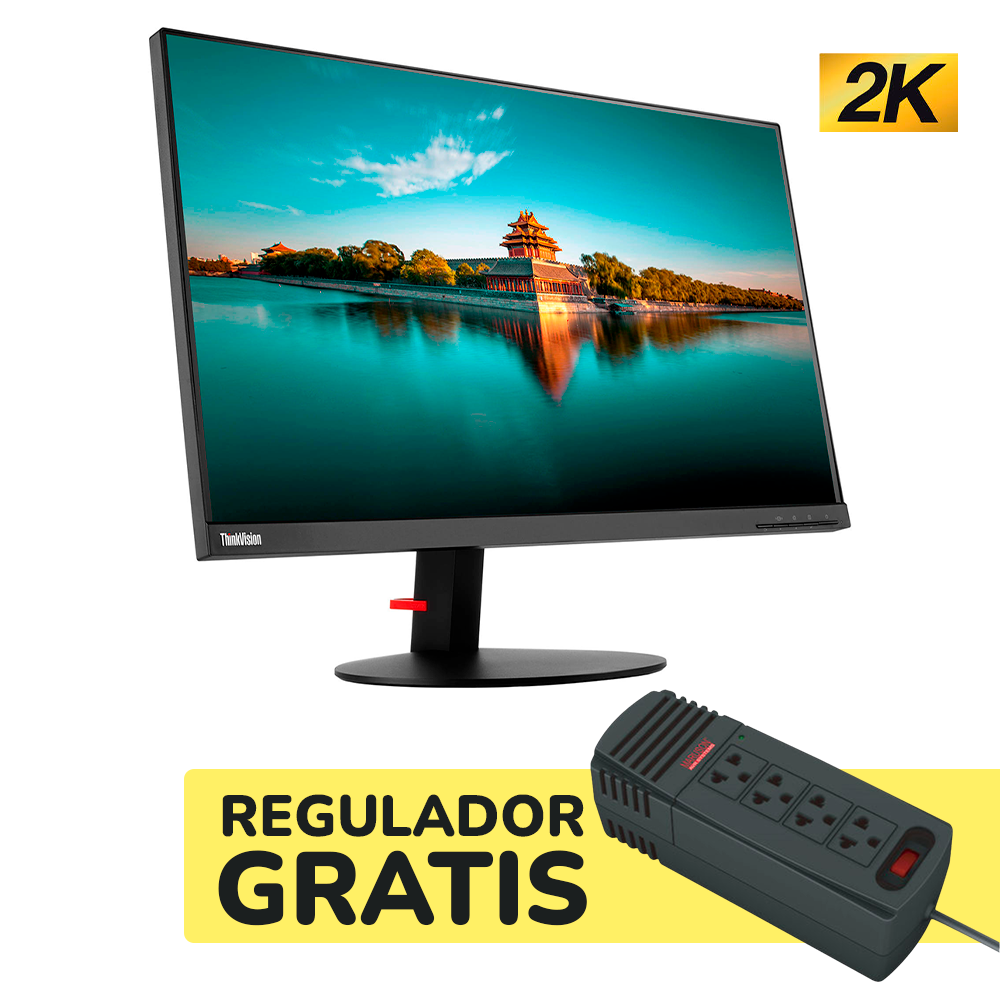 Monitor Lenovo ThinkVision P27h-10 27" QHD 2K Sin Caja - Grado A RF Gratis Regulador de voltaje