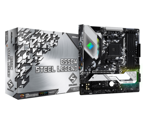 MOTHERBOARD AMD AM4 ASRock uATX AM4 B550M STEEL LEGEND RYZEN M.2 PCIe
