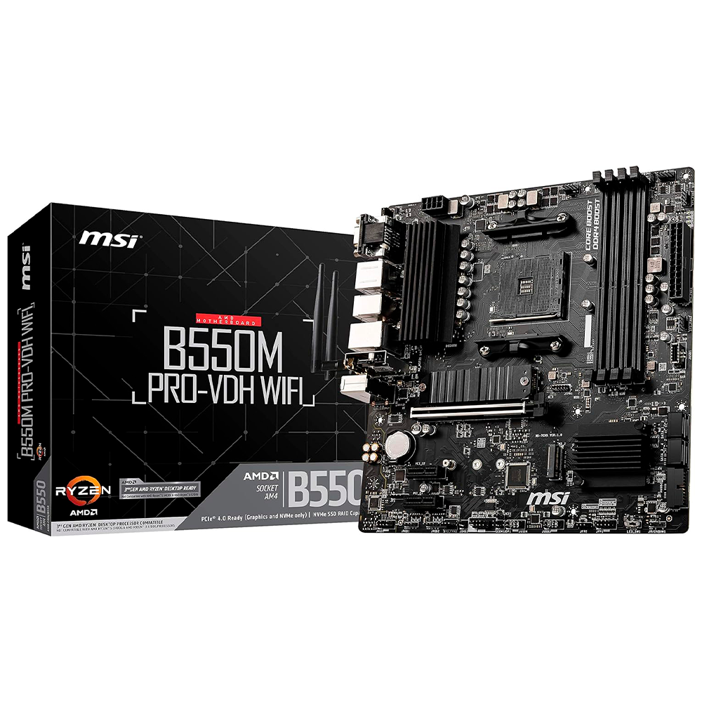 Motherboard MSI B550M PRO-VDH WIFI, DDR4, AM4 Wireless, Bluetooth 4.2, 911-7C95-081