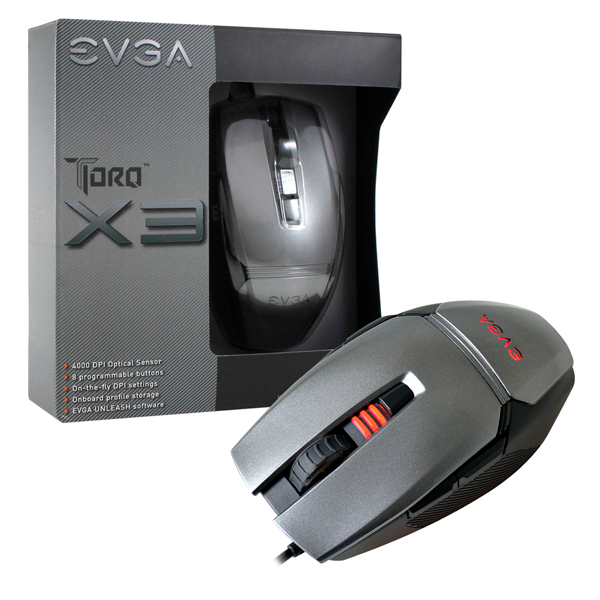 Mouse Gaming EVGA TORQ X3 4000DPI Metalic Gray