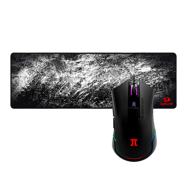 Mouse Pad Redragon P018 Taurus XXL y Mouse Gaming Primus Gladius 8200T