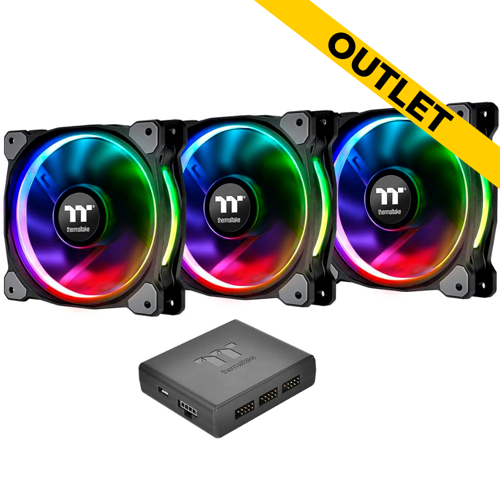 [OUTLET] Ventiladores Thermaltake Riing Plus 12 LED RGB Radiator Fan TT Premium Edition (3 Fan Pack) CL-F053-PL12SW-A