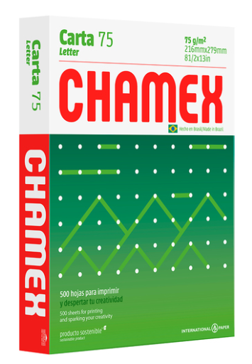 PAPEL CHAMEX T/CARTA RESMA 75 GR