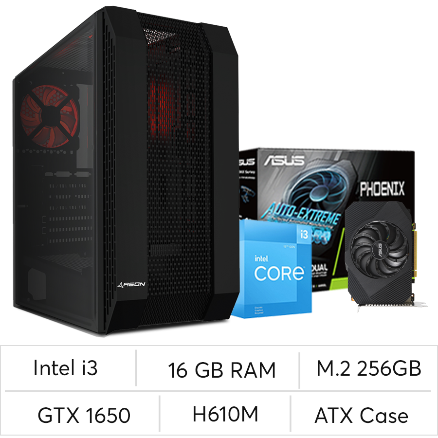 PC Aeon Gaming Now 12Th Gen, i3 12100F, GTX1650