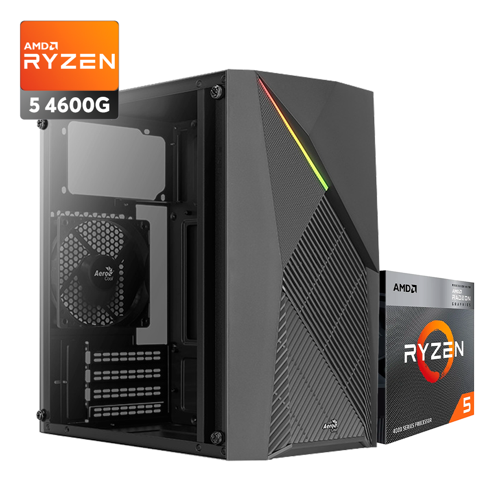 PC CoolBlack Ryzen 5 4600g, 16GB DDR4, 240GB SSD, B550, PSU 500 RGB