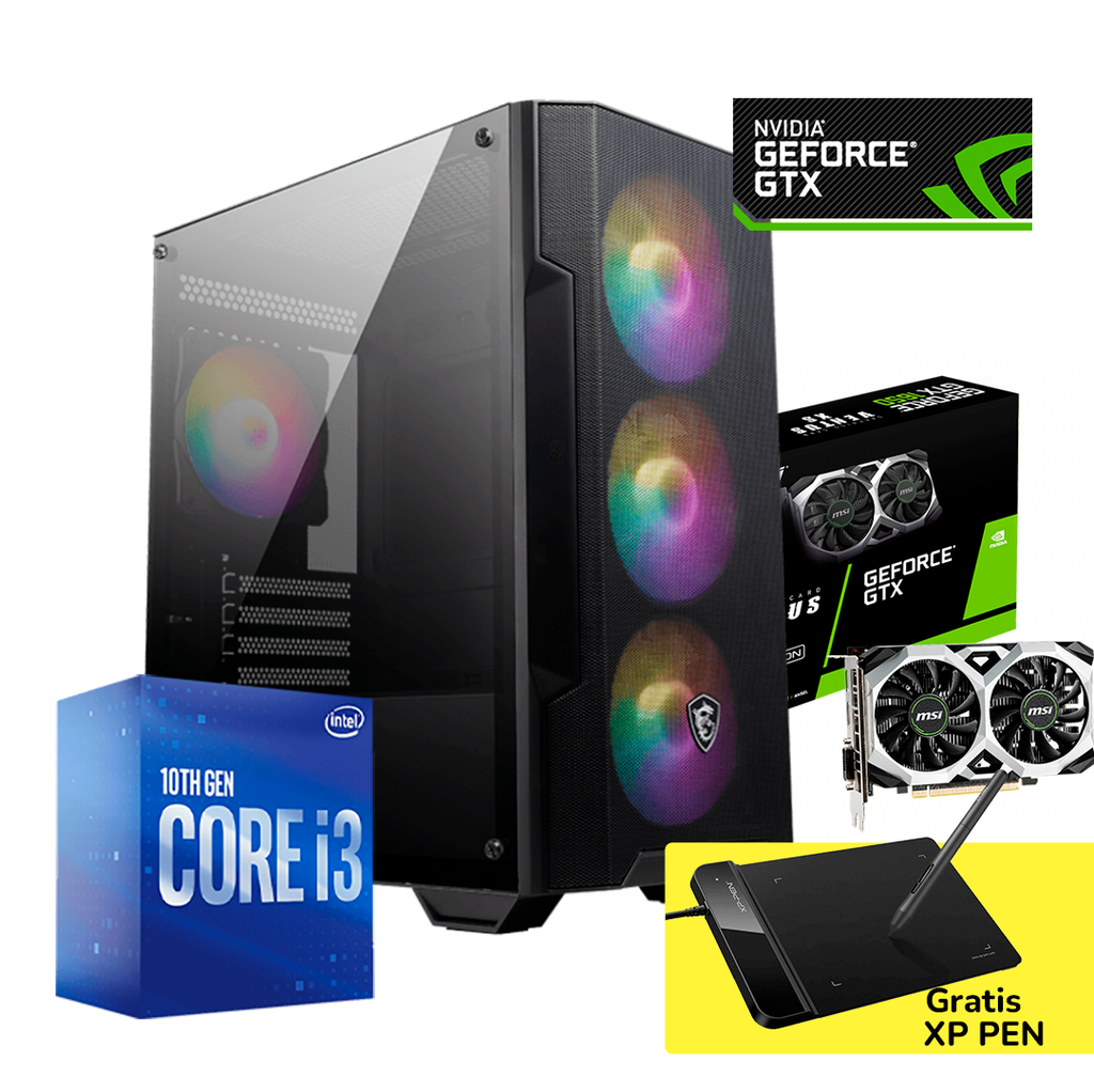 PC Designer MAG i3 10100, 16GB DDR4, GTX 1650 4GB, SSD 512GB, MAG CASE, Tableta XP Pen (gratis)