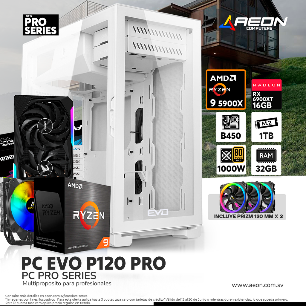 PC EVO P120 PRO, RYZEN 9 5900X, RX 6900XT 16GB, 1TB M.2, DDR4 32GB