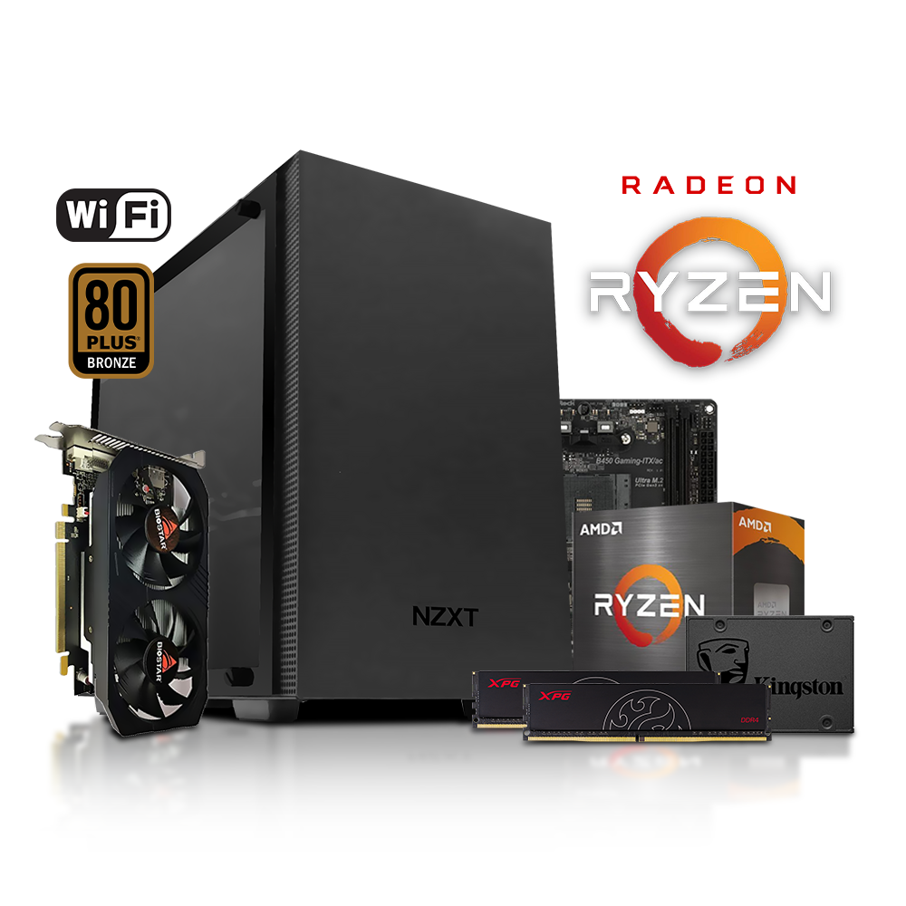 PC Gamer MINI ZEN V2, Ryzen 5 3600, 16GB DDR4, SSD 240GB, RX560 4GB, 450W 80+ H210 Temp Glass