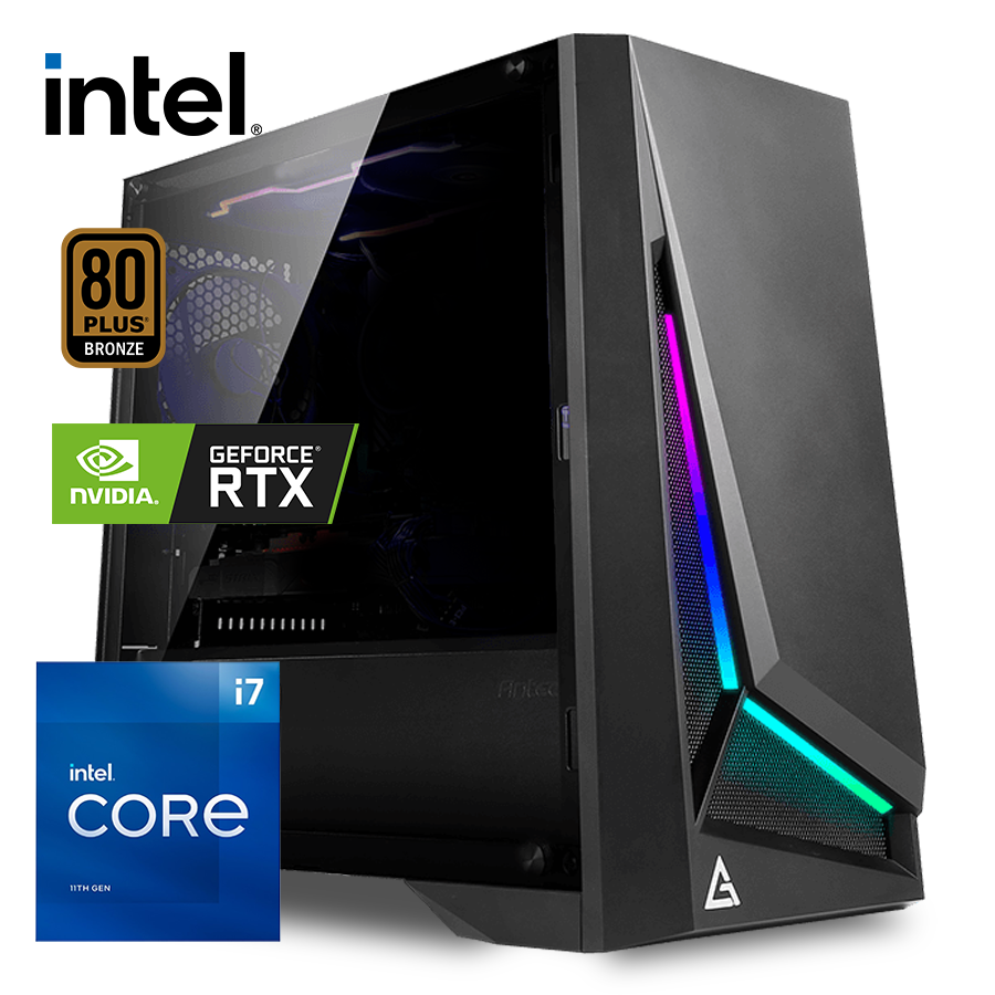 PC GOLD i7 11700, 16 DDR4, 960 GB SSD, RTX 3070, DP301M, 850 W 80+ Bronce