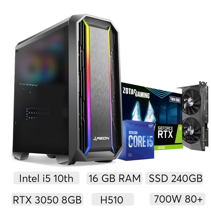 Pc NX i5 10th RTX 3050 8 GB