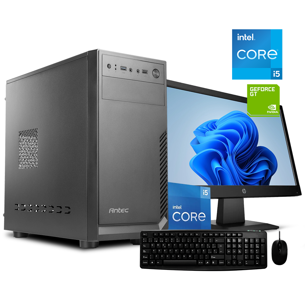 PC Standard Intel i5 11400F, 8GBDDR4, SSD 240GB, GT710 1GB, 18,5" Monitor, Teclado y Mouse