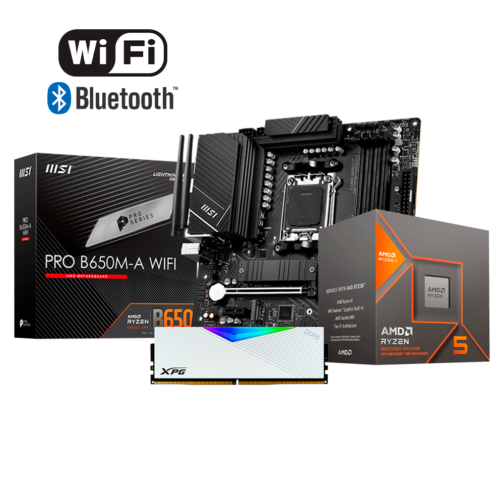 SERIES 8000 UPGRADE KIT RYZEN 5 8500G, DDR5 16GB, CHIPSET B650M-A WIFI + BT