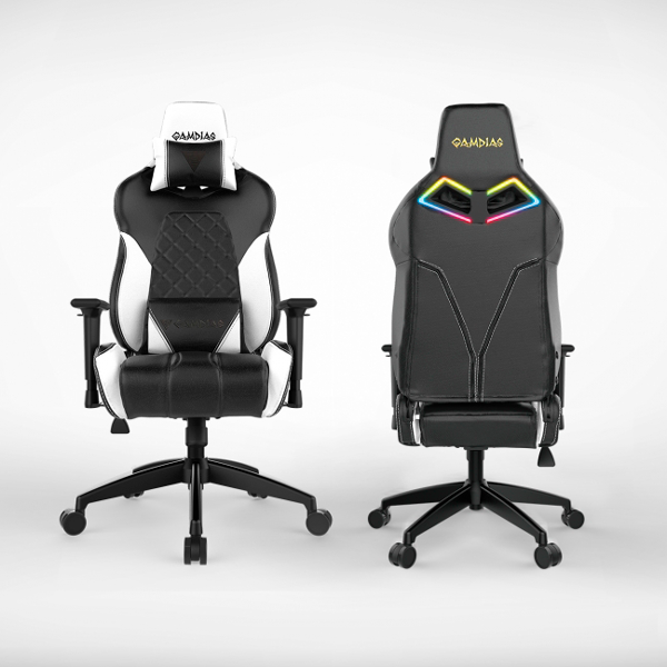 Silla Gamer ACHILLES E1L RGB GAMDIAS Negro/Blanco