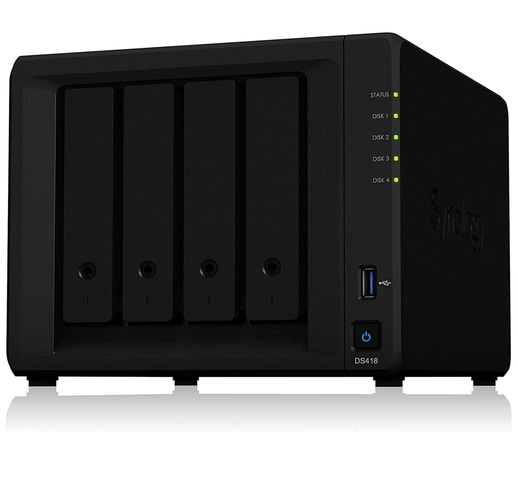 Synology Disk Station DS418 - NAS server - 4 bays - RAID 0, 1, 5, 6, 10, JBOD - RAM 2 GB - Gigabit Ethernet - iSCSI support