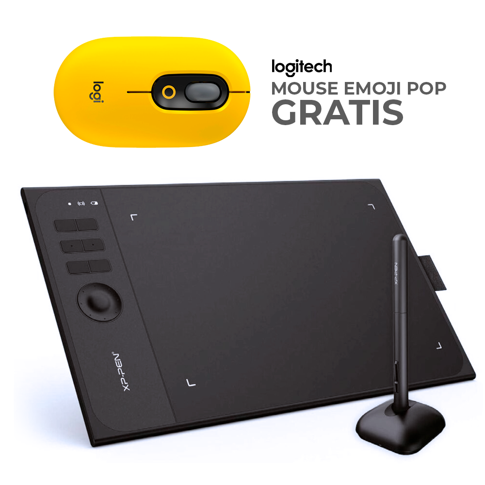 Tableta XP PEN Star 06 Wireless / USB 10x6" + Mouse EMOJI POP Yellow GRATIS