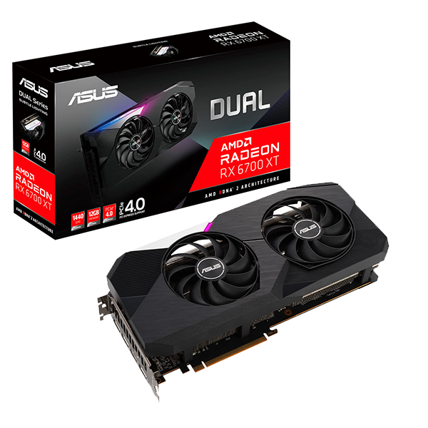 Tarjeta de Video ASUS DUAL RX 6700XT 4.0 12GB DUAL-RX6700XT-12G