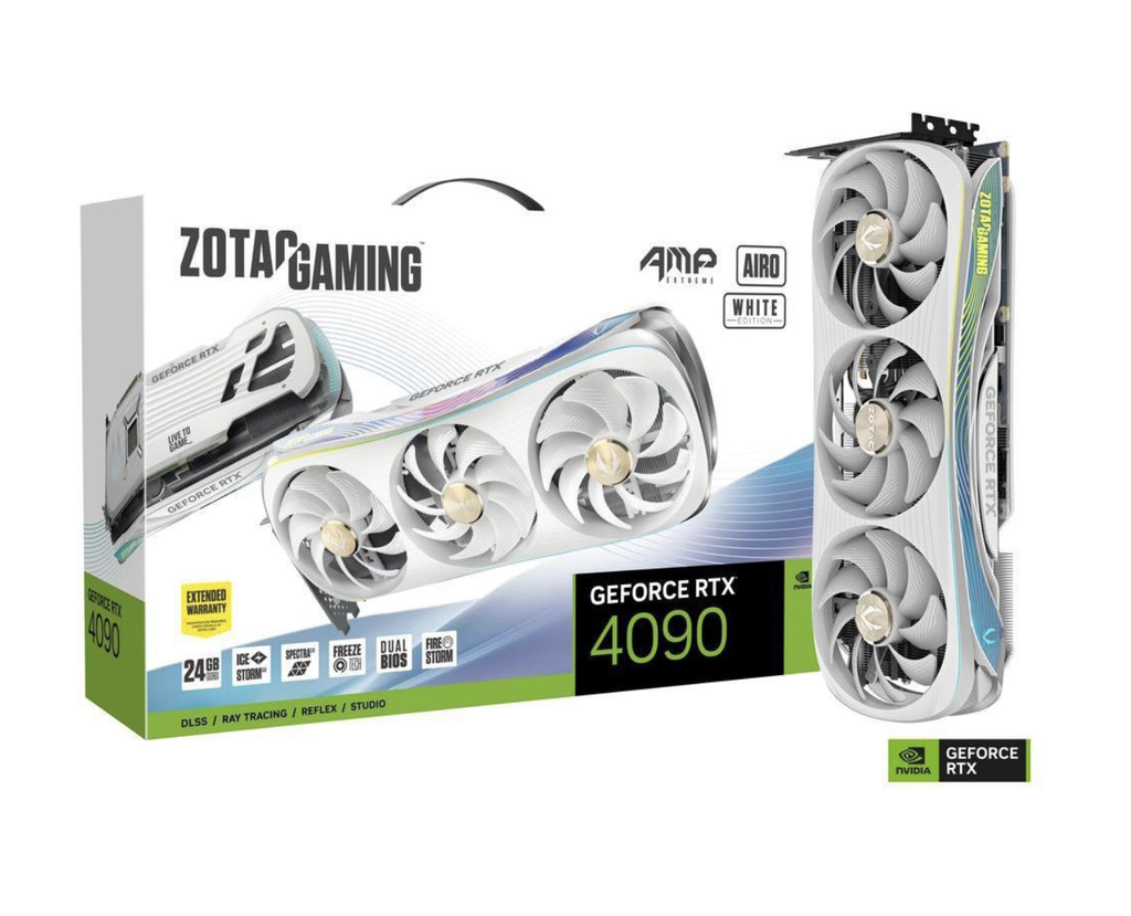 Tarjeta de Video ZOTAC GeForce RTX 4090 AMP Extreme 24GB GDDR6X Aire White Edition ZT-D40900K-10P