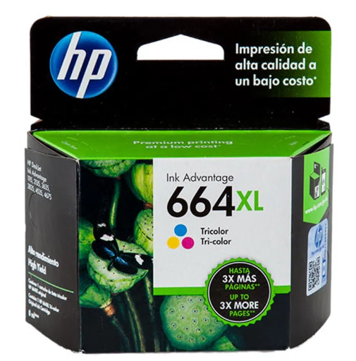 Tinta HP Black 664X Tricolor, F6V30AL
