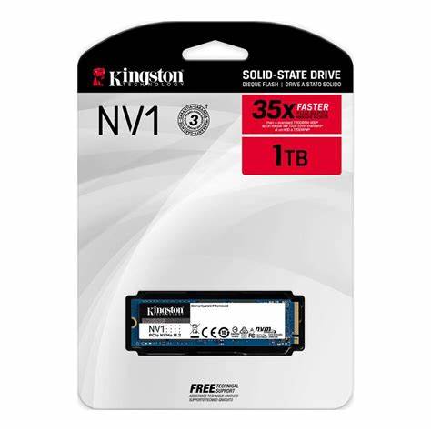 Unidad de Estado Solido M.2 Kingston NV1, 1TB PCIe, NVMe  SNVS/1000G