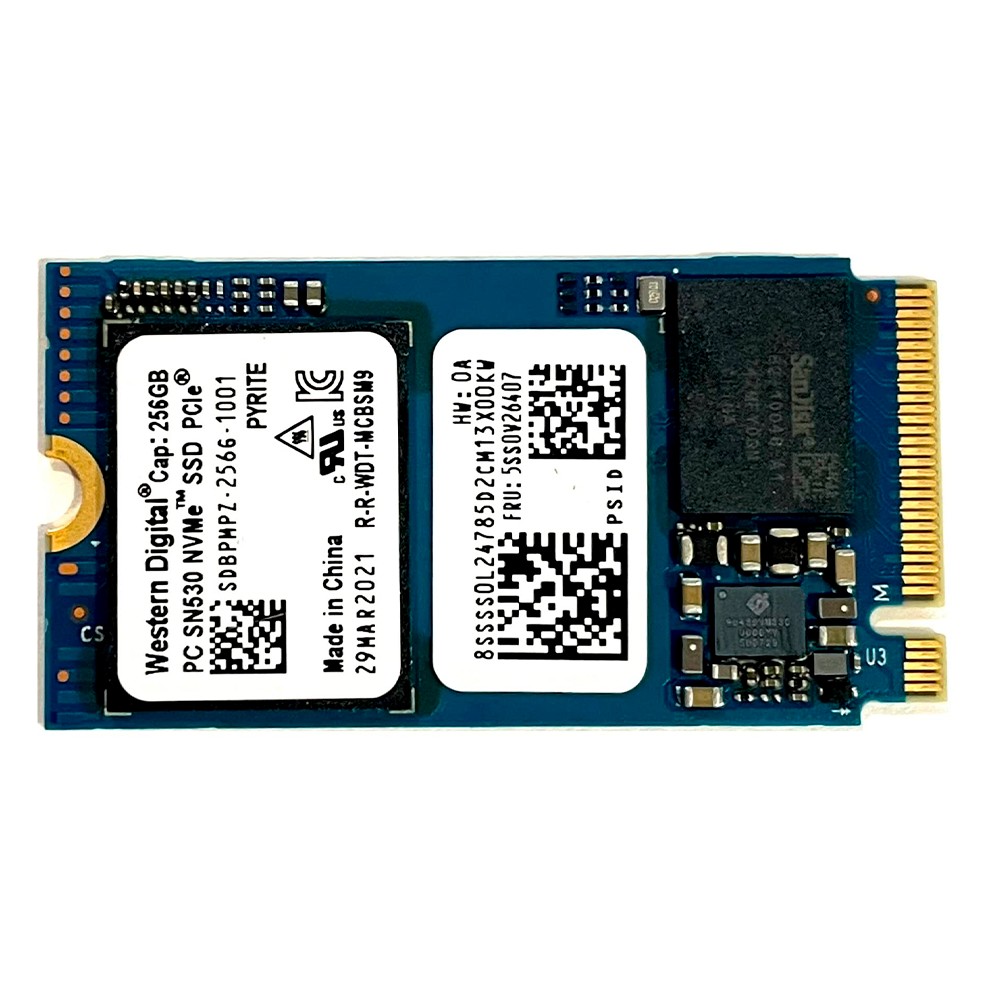 Unidad M.2 Western Digital 256GB SN530 NVMe SSD Matalic adapter OEM No Box