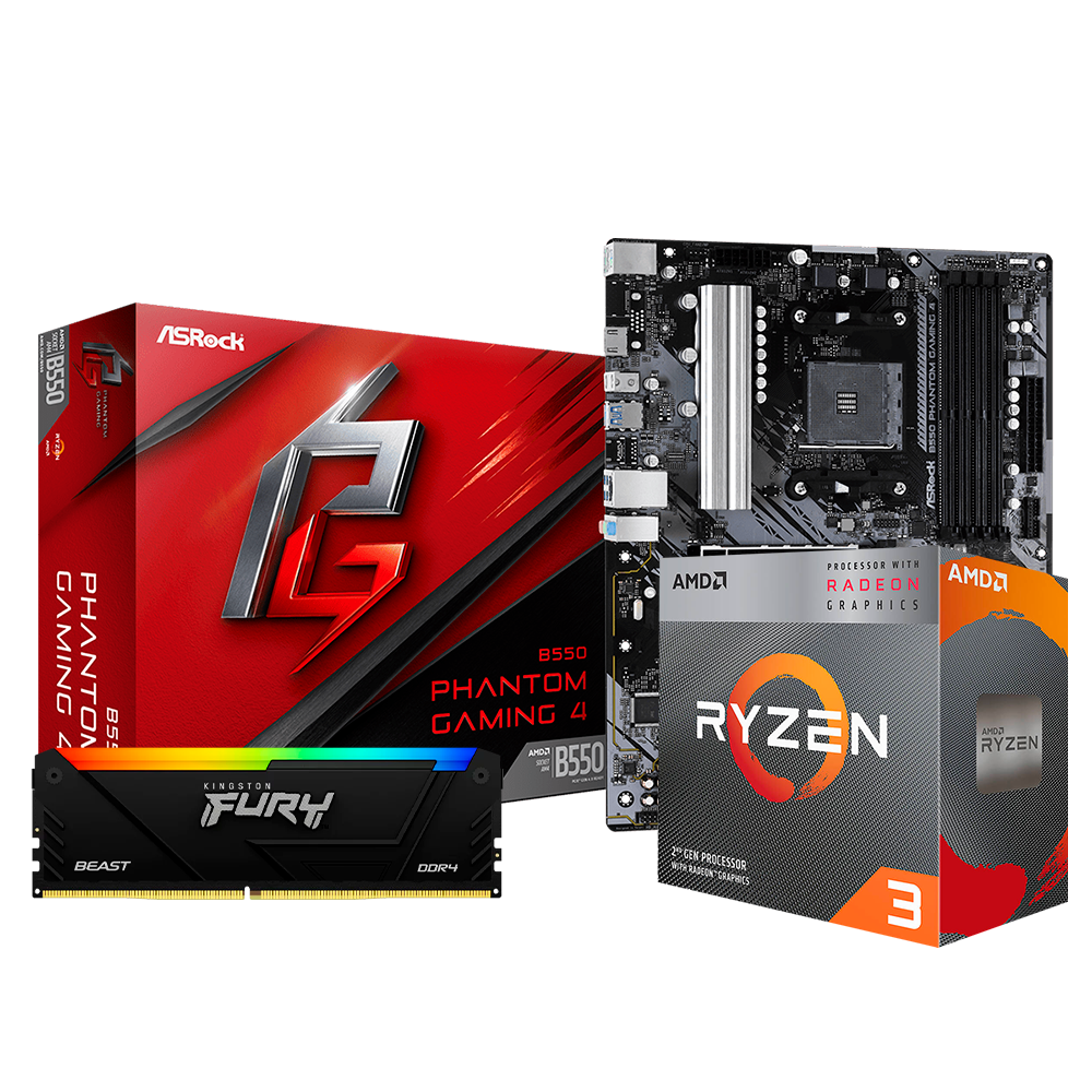 Upgrade Kit Ryzen 3 3200G, Vega 8, Chipset B550, DDR5 16GB.
