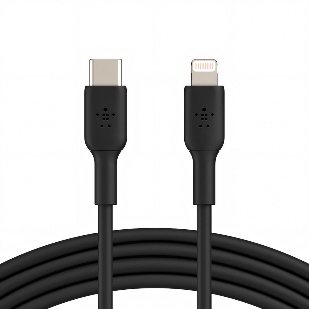 Cable Belkin BoostCharge USB-C a Lightning, 1mts. Black, CAA003bt1MBK