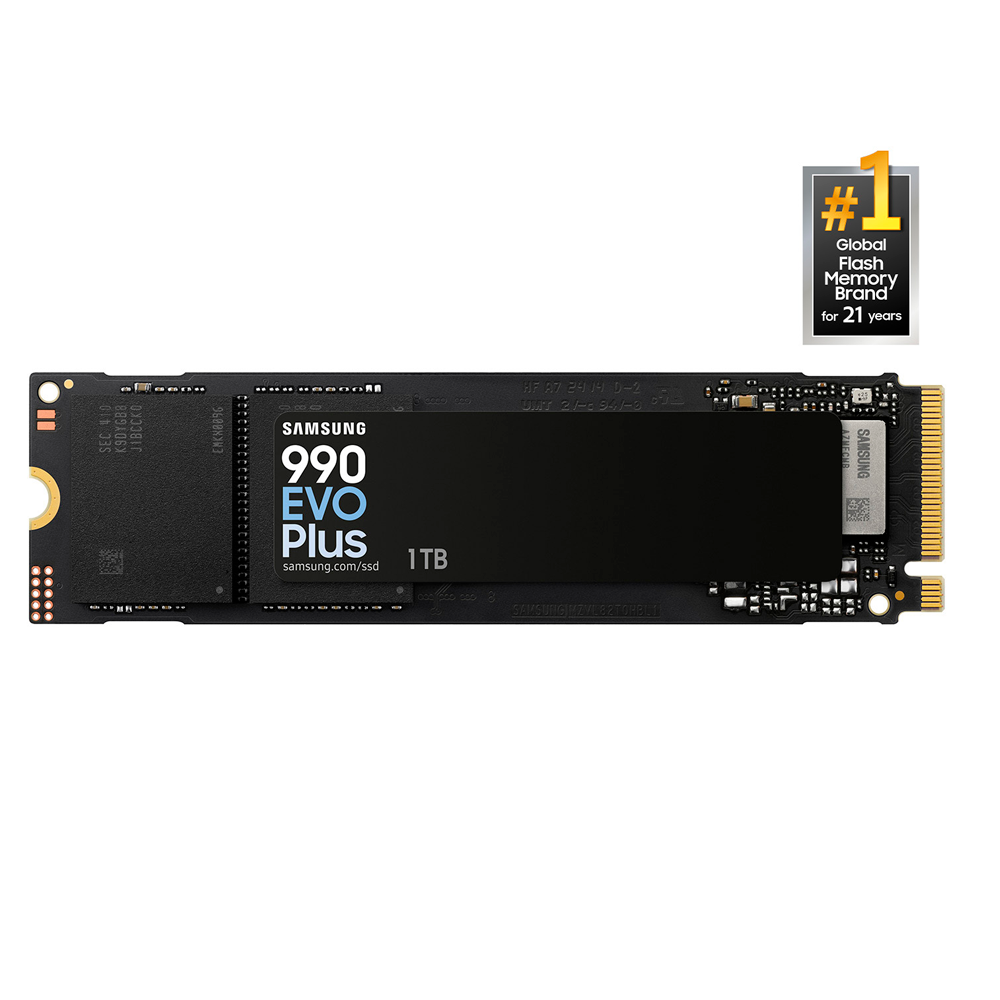 Unidad Estado Solido SAMSUNG 990 EVO PLUS SSD 1TB, PCIe Gen 4x4 | Gen 5x2 M.2 2280, Speeds Up-to 7,150 MB/s, Technology and Intelligent Turbowrite 2.0 (MZ-V9S1T0B/AM)
