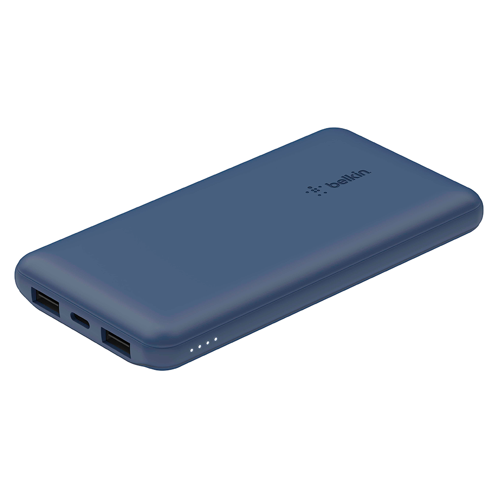 Cargador portatil Belkin, Azul 10000 mAh - 15Watt  conectores de salida (2 x USB, 24 pin USB-C), BPB011btBL Power Bank