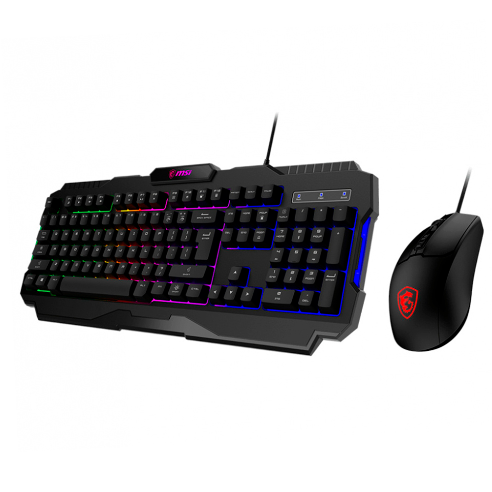 Combo Teclado y Mouse MSI Forge GK100, USB 2.0, 6 Mode RGB, Membrana, English, ANTI-GHOSTING 
