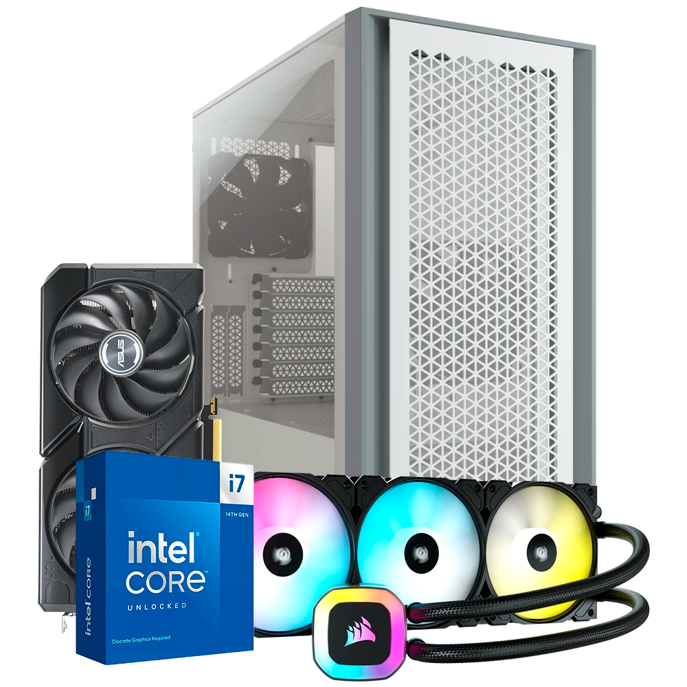 Pc Corsair 4000D Airflow TG, Intel i7 14700K, RTX 4060 TI 8GB, DDR5 64GB RAM, M.2 2TB, AIO H510 360mm, PSU 750W 80+ Gold