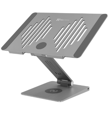 Base para Laptop Klip Xtreme con Puertos 9 en 1, x3 USB-A 3.0, x1 HDMI 4K, x1 USB-C 100w PD, x1 Ranuras para TF, x1 SD, x1 Plataforma de carga inalambrica hasta 15w, KDA-500