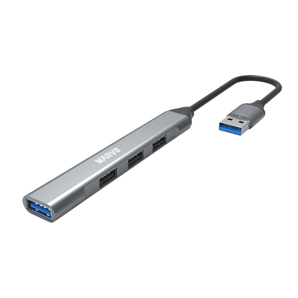 HUB USB Multipuerto Marvo x1 USB 3.0, x3 USB 2.0, Metalico, UH-ATC01
