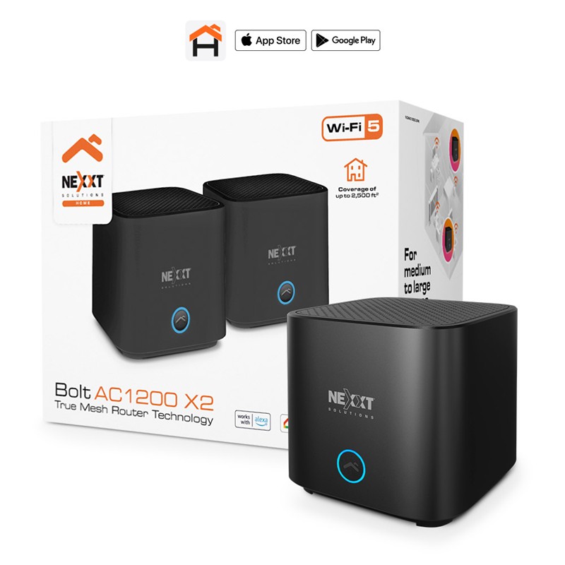 Router Mesh NEXXT Bolt AC1200 2 nodos, Mbps: 1200Mbps, wifi 5 - NCM-C1200 2PK