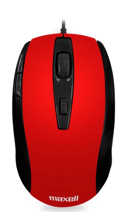 Mouse Maxell MOWR-105 cableado optico 5  botones ROJO, 
