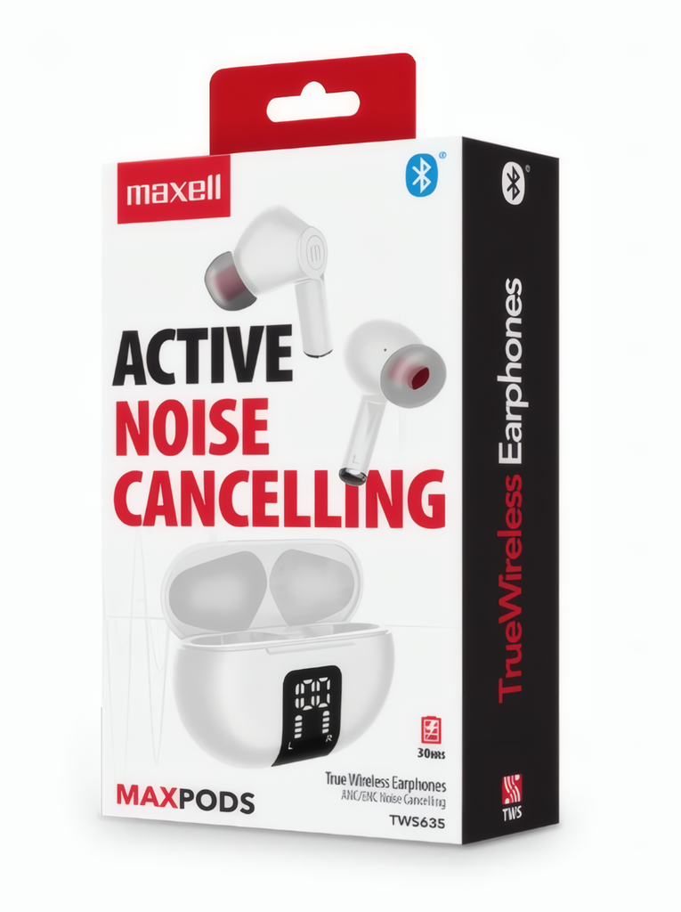 Audífonos Bluetooth Maxell, Ultrabas,TWS635 WH