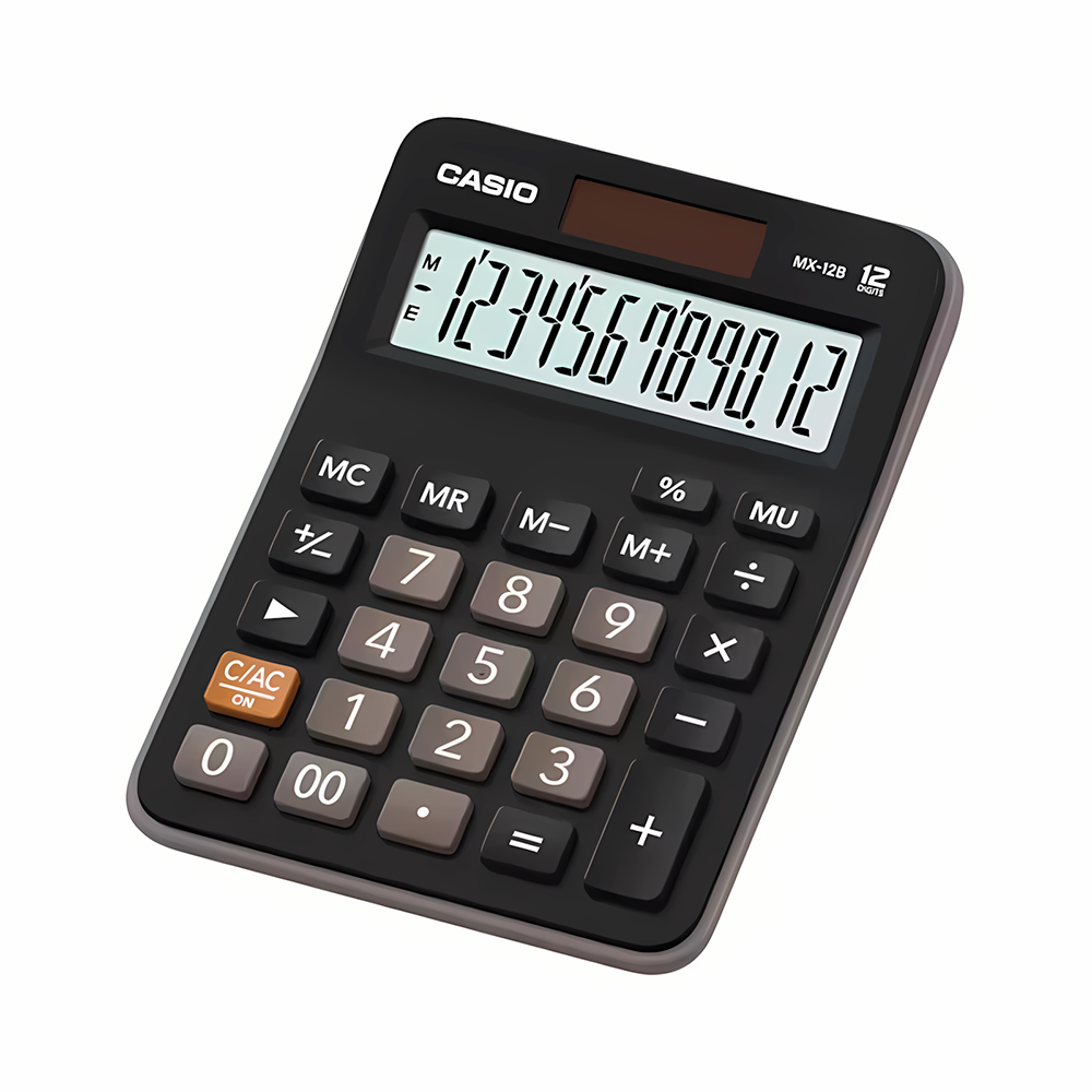 Calculadora CASIO MX-12B  BK, Calculadora de mesa de 12 digitos 