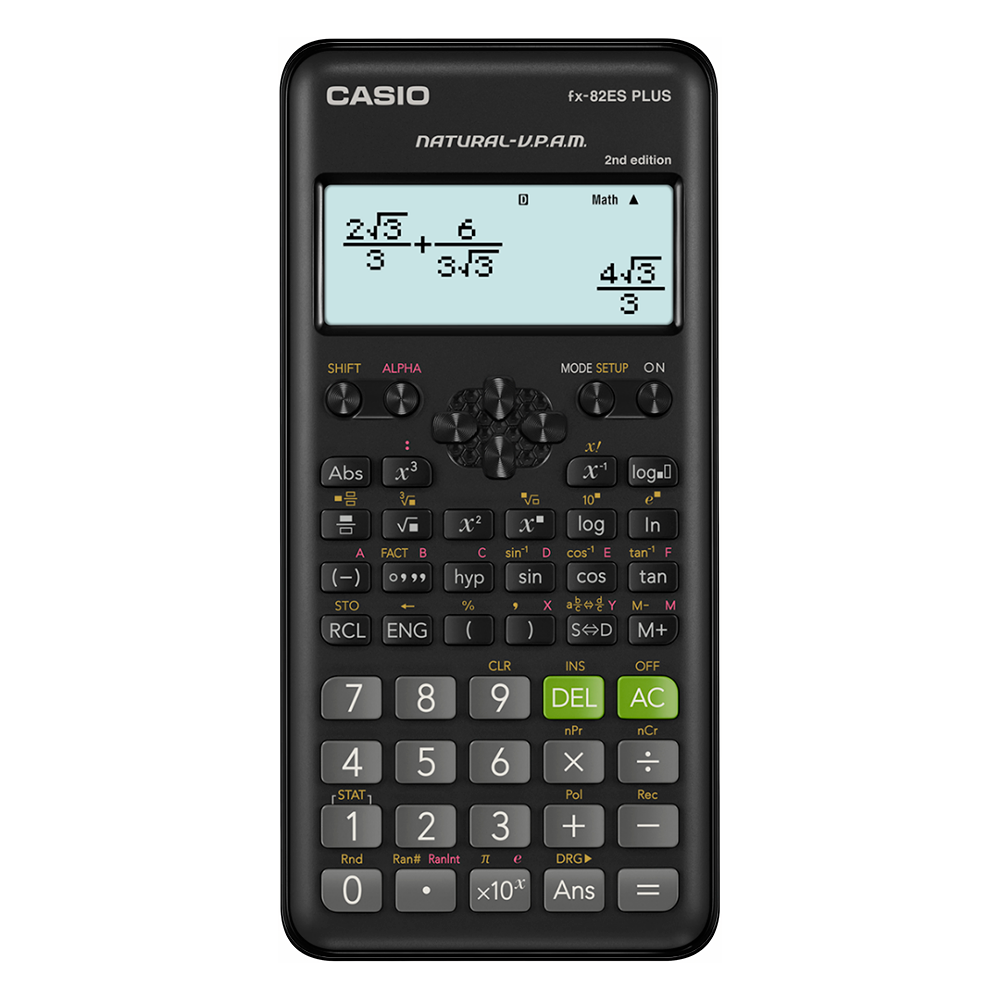 Calculadora cientifica CASIO FX-82ESPLUS2  BK, 252 funciones
