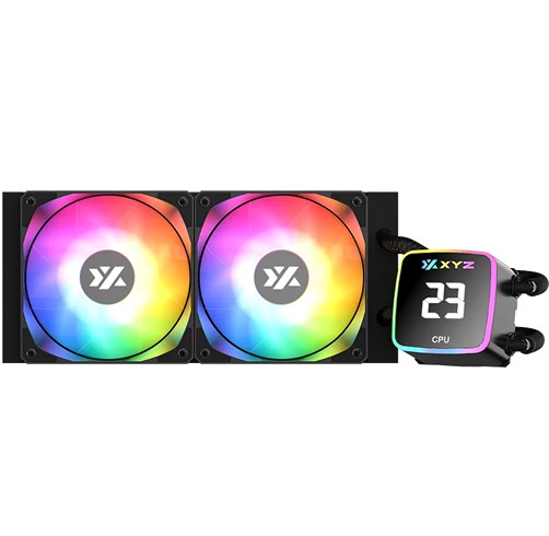 Enfriamiento liquido XYZ Aquapulse 240mm Negro - XYZ-SA-840, 240mm,  LGA 115X/1366/2011/1700/1200/1851, AM4 Y AM5, PWM 4 pines + ARGB 3 pines (5V)