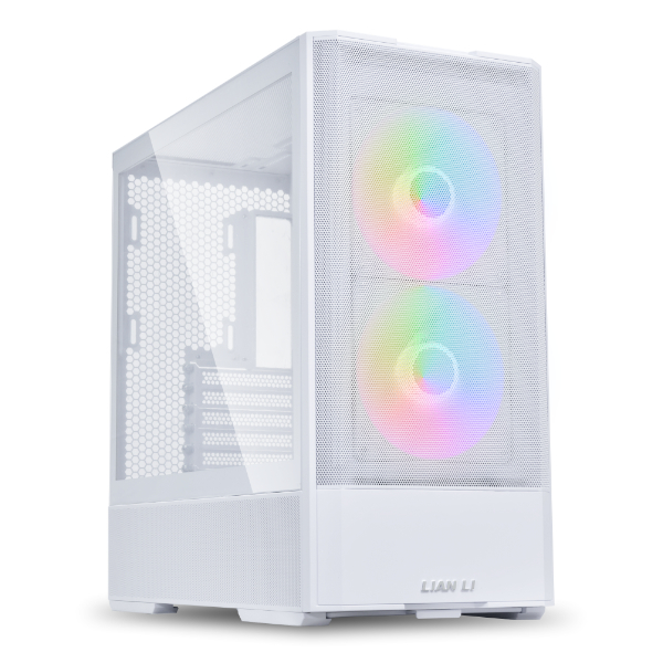 Case Lian li Lancool Mesh 207, 2 ventiladores ARGB de 140 mm, Color Blanco, G99.LAN207RW.00