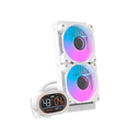 Enfriamiento Liquido Darkflash DH240D ARGB - 240mm TDP 200W,  LCD Digital display SEGMENTADA, Software, Intel, AMD 250–300 W - Blanco