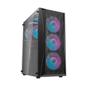 Case DarkFlash  DK352 - 4 x Fan ARGB - Negro, Malla metalica, 