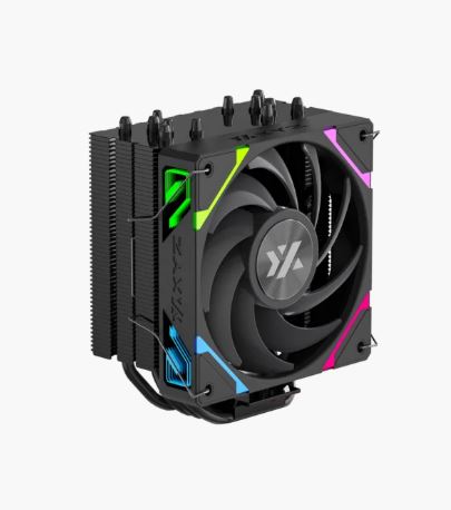 Disipador XYZ THERMAX 6 NEGRO, XYZSA-888 TDP: 225W, 120mm Fan ARGB pwm, 6 Pipes, 18.5db, Intel: LGA 775/1150/1151/1155/1156/1200/1366/1700/2011/1851 AMD: AM3/AM4/AM5