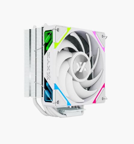 Disipador XYZ THERMAX 6 BLANCO, XYZ-SA-889 TDP: 225W, 120mm Fan ARGB pwm, 6 Pipes, 18.5db, Intel: LGA 775/1150/1151/1155/1156/1200/1366/1700/2011/1851 AMD: AM3/AM4/AM5